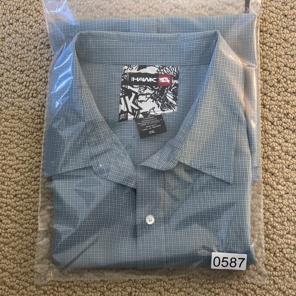 Tony HAWK Blue Checkered Short Sleeve Collared Shirt Men XXL - Picture 6 of 6